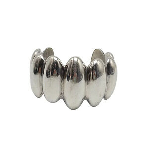 Vintage Taxco Mexican Sterling Silver Cuff Bracelet 86 grams Wide Ribbed Design